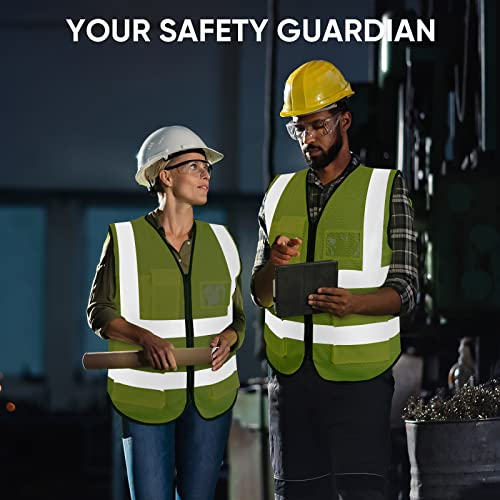 TICONN High Visibility Reflective Safety Vest for Men & Women, ANSI Class 2 - color: Yellow, size: Medium