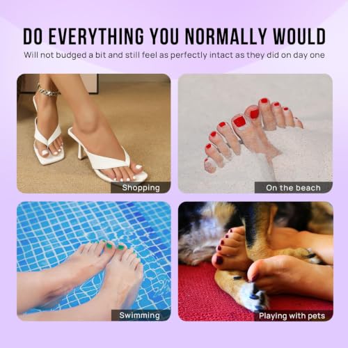 BTArtbox Press On Toenails, Honey Trap, Short Squoval, Pink Chrome, 32Ct - color: I-Honey Trap