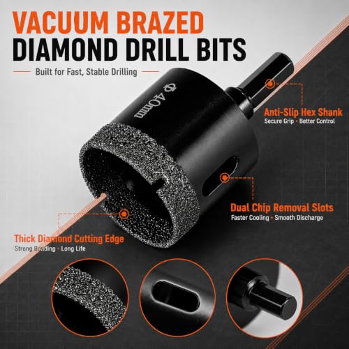 Diamond Hole Saw Kit, 10-Piece 6-40mm Tile Drill Bits for Ceramic