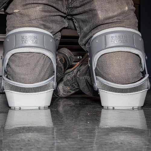 KLEIN TOOLS 60897 Knee Pads for Men and Women, Non-Marring, Heavy Duty Stabilizer Work Knee Pads, Adjustable Straps for Construction and Flooring - size: Non-Marring