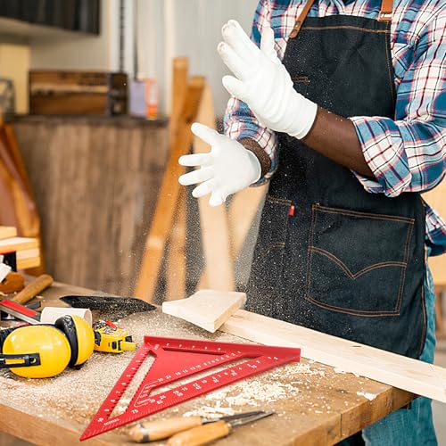 TOPZEA Carpenter Square, 12 Inch Aluminum Rafter Square Triangle Framing Ruler Measuring Layout Tool for Woodworking, Carpentry, Construction, Red