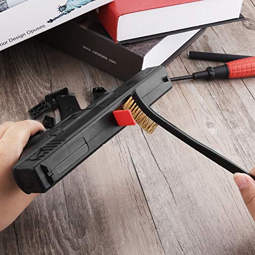 Accmor Scratch Brush Set for Gun Cleaning, All Purpose Nylon Bristle Brushes Tools 9 Pcs, Double-Ended Scrub Cleaner Kit for Cleaning Welding Slag/Paint/Rust/Dirt - style: 9Pcs Nylon White