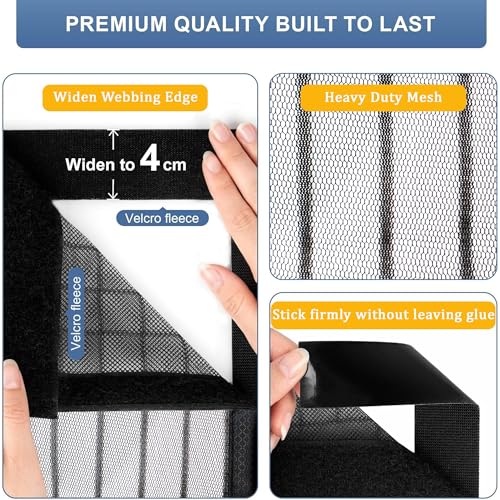 Door Net Screen with Magnet, Fits 30" x 80" Doors, 36 Magnets Auto Close - size: Fits Door 30x80 inch