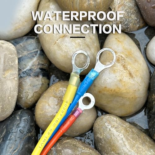 260Pcs Heat Shrink Wire Connectors Kit - Marine Automotive Electrical Connectors - Crimp Terminal Set for Electrical Wiring - Waterproof Fork Spade Ring Butt Connector Assortment