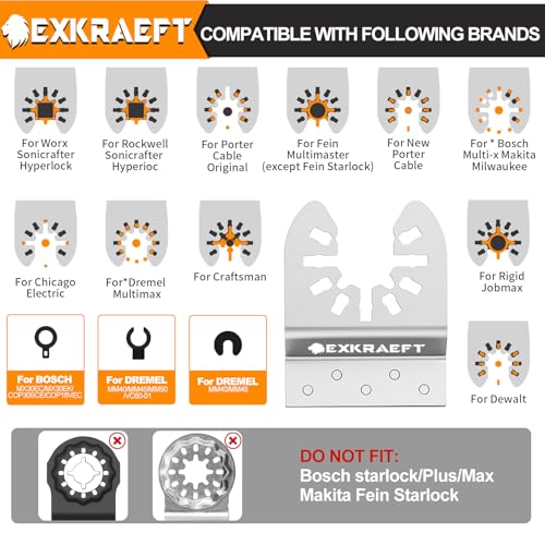 EXKRAEFT 14 PCS Grout Removal Tool Blades for Grout Removal Tile Mortar - size: 14PCS