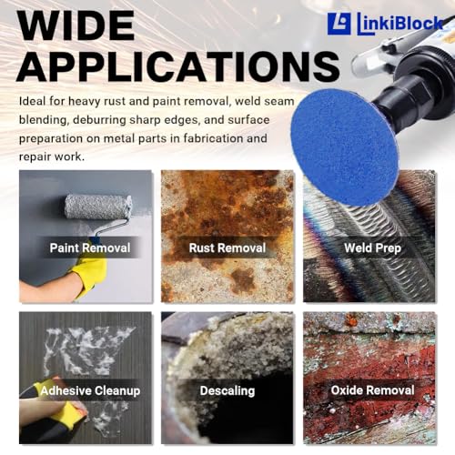 50Pcs 3 inch R-Type Quick Change Zirconia Surface Conditioning Sanding Discs Set 120 Grit with Adapter & Backing Pad - style: 120 Grit