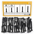 62-Piece M6 Hex Socket Head Cap Screws Nuts Washers Set - 30/35/40/45/50mm Long Black Assortment Kit - 12.9 Grade Alloy Steel, Fully Threaded - size: M6 Long Screws Kit, style: Socket Head