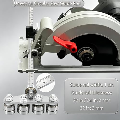 Circular Saw Guide Rail, 24in Positioning Calipers for Circular Saw, Stainless Steel Rip Cut Circular Saw Guide, Adjustable Guide Rail for Woodworking Positioning Cutting - size: 24in