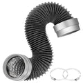 MATEWORK 5FT Dryer Vent Hose 4 Inch, Heavy Duty Flexible Aluminum Duct - color: Dark Grey, size: 4 inch 5 Feet