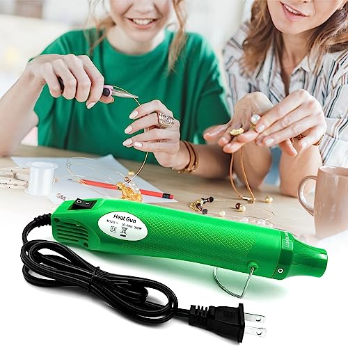 Heat Gun, Mini Hot Air Gun for Crafting Embossing Shrink Wrap, Green - color: Green