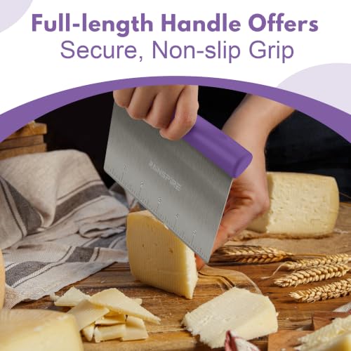 Multi-Purpose Stainless Steel Bench Scraper Dough Blender & Pastry Cutter - color: Purple
