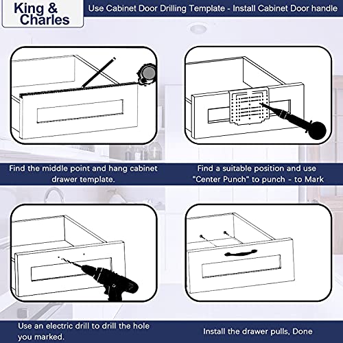 King&Charles Cabinet Hardware Template&Center Punch for Handles Knobs Pulls - size: Classic Align Sizes