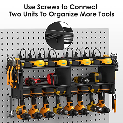 CCCEI Wall Mount Modular Tool Charging Organizer, Black, 1 Pack, 3 Tier. - color: Black
