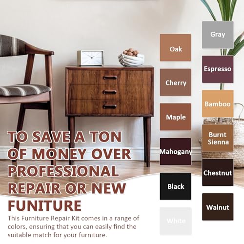 NEW Upgraded Furniture Repair Kit Wood Markers-Set of 24-Markers and Wax Sticks with Sharpener and black cloth Kit, Restore Nail Holes on Wood Furniture, Wood Marker Pens for Scratches, Molding Repair - size: 24-Markers and Wax Sticks