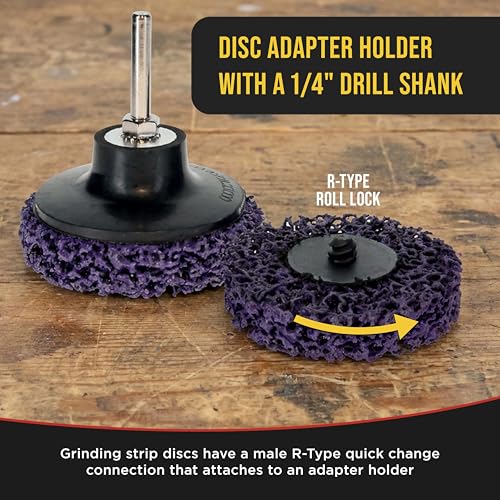 Dura-Gold 11-Piece 3" Abrasive Stripping Brush Wheel Set, 10 Discs 1/4" Pad - style: 3" Diameter