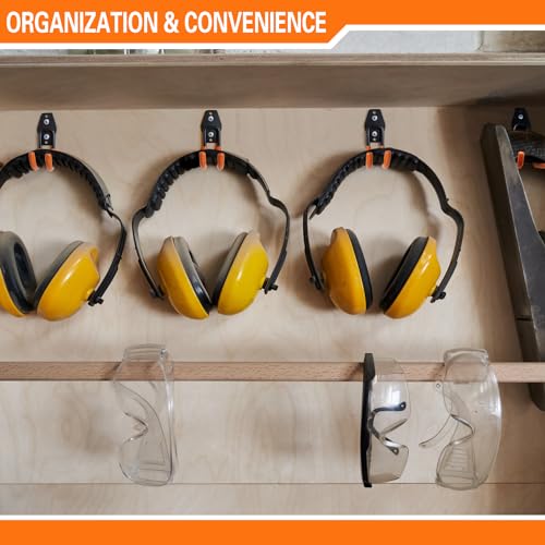 HUPBIPY Heavy Duty Garage Hooks 6 Pack, J Shaped Hanger, Wall Mounted Storage System, Power and Garden Tool Organizer, for Hanging Ladders, Bikes Tires, Hose, Bulk Items - color: Black Small J Hook