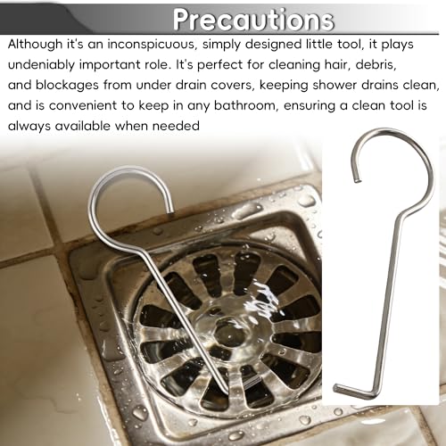 Stainless Steel Drain Key Lifting Hooks - Rustproof Drain Grate Puller for Shower, Bath, Sink Daily Cleaning & Maintenance (12 pcs)