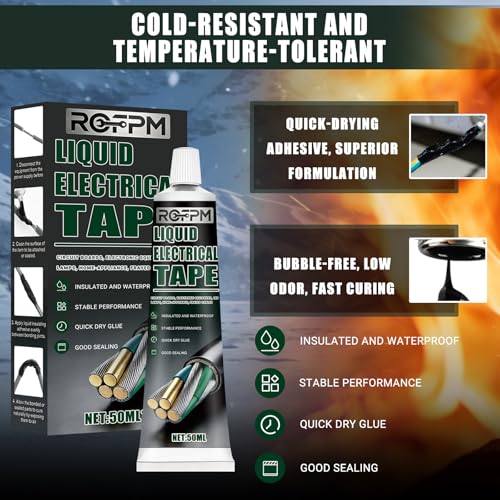 Liquid Electrical Tape Black Kit 100ml, Wire Cable Repair Adhesive