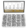 104 Pieces #10 x 1/2" 3/4" 1" 1-1/4" 1-1/2" Phillips Pan Head Self-Tapping Screws, Wood Screws Assortment Kit, 304 Stainless Steel - size: #10