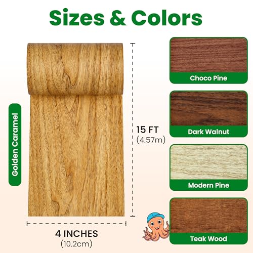 ECOHomes Wood Grain Repair Tape (Golden Caramel, 4 Inch x 15 Feet) - color: Golden Caramel, size: 4 Inch By 15 Ft