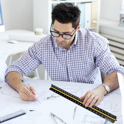 Macarrie 10 Pcs Architectural Scale Ruler 12" Engineers Scale Set, 3 Colors - color: 3 Colors
