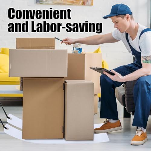Heavy Duty Furniture Sliders for Appliance Moving - 660LB Capacity, Non-Scratch Pads for Carpet, Tile & Hardwood Floors, Includes Pull Strap (8"x48", 2-Pack)