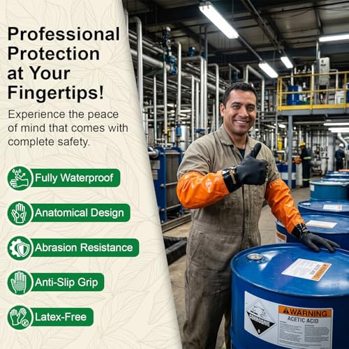 Gastody™ - Chemical Resistant Gloves, Reusable,Heavy Duty Safety Work Gloves,Resist Acid,Oil,Alkali - S-M-L-XL-XXL Size - size: Large, style: Extra-long 27.5"