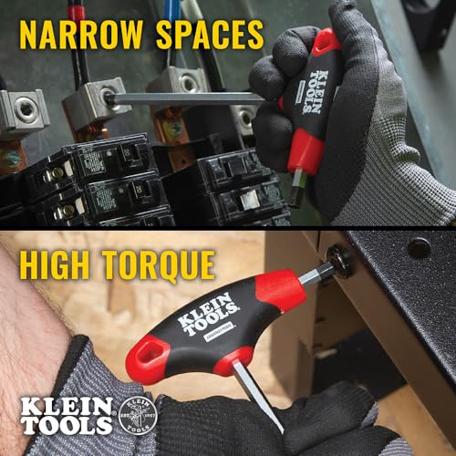 Klein Tools JTH610EB Ball End T-Handle Hex Key Set, SAE Inch Sizes Allen Wrench Set with 6-Inch Blades, Stand Included, 10-Piece - size: 10 -Piece