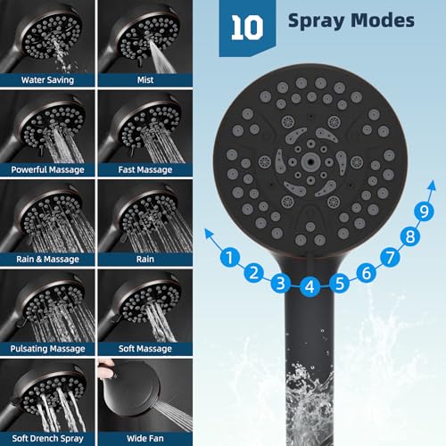 Hibbent All Metal cUPC Certified High Pressure Rainfall 10'' Shower Head - color: Oil Rubbed Bronze, style: Square 10''