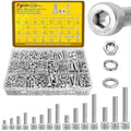 1220PCS M3M4M5M6 Metric Hex Socket Head Screws Assortment Kit - size: SS M3M4M5M6 1220pcs