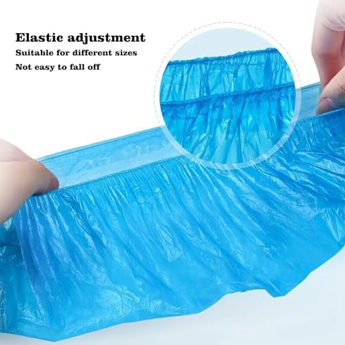 200PCS (100Pairs) Disposable Shoe Covers Waterproof, Non-Slip, Durable Boot Covers for Indoors Cleaning Real Estate Travel Construction Workplaces, Plastic Disposable Shoe Covers for Men and Women.