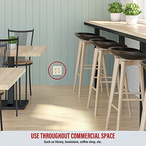 ENERLITES Screwless Double Duplex Outlet Covers Wall Plate, Light Almond - color: Light Almond, size: Screwless