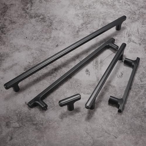 COTYKILEY 10 Pack 5 Inch(128mm) Matte Black Cabinet Handles Black Kitchen Cabinet Pulls Cabinet Door Handles Kitchen Cabinet Hardware Cupboard Drawer Pulls Dresser Handles - color: Matte Black, size: 5" Hole Center（128MM）