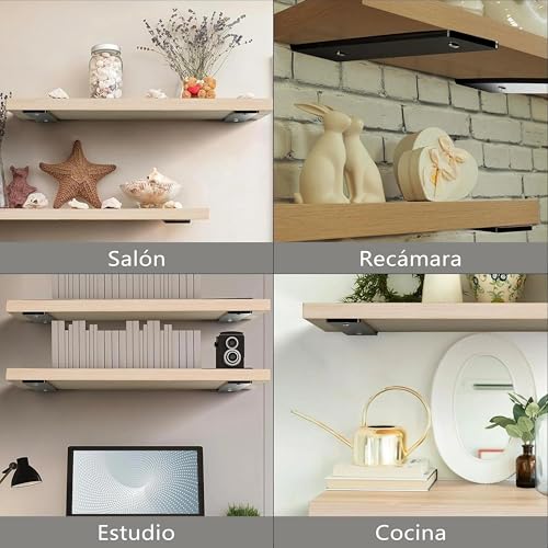 HEART ART Floating Shelf Brackets 8 Inch,Heavy Duty Black 2 Pack - size: 8 Inch, style: 2 Pack