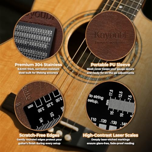 Kayoubi String Action Gauge, Height Ruler, Guitar Bass Luthier Setup Tool