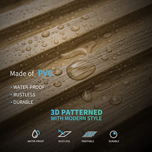 Art3d 3D Fluted Textured Slat Wall Panels, 19.7 x 19.7 in, 12-Pack, Walnut | PVC, Waterproof, Scratch Proof, Wipeable, Break-Proof, Ideal for Home, Office and Commercial Spaces - color: Square - Walnut, size: 19.7 x 19.7in.