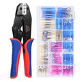Crimping Tool for Heat Shrink Connectors AWG 22-10 with 120PCS Marine Grade Heat Shrink Butt Connectors of Tinned Red Copper - Electrical Wire Crimper Tool with Ratchet