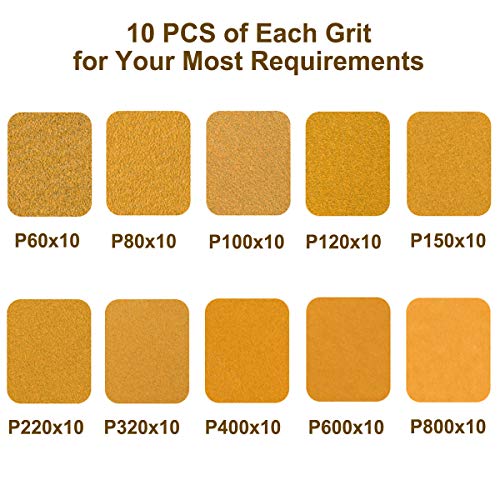 6-Inch No-Hole Hook & Loop Sanding Discs 60-800 Mixed Grit, 100-Pack - size: 60-800 Assorted Grits 100pcs