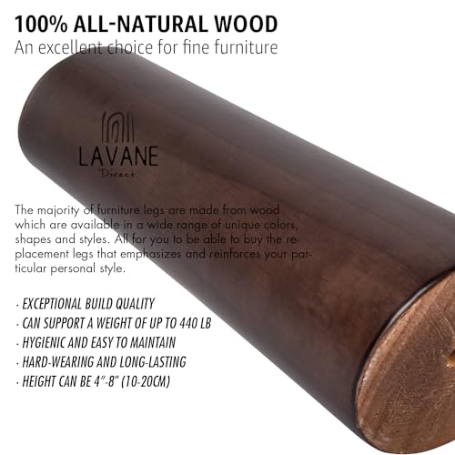 La Vane 6 inch / 15cm Wooden Furniture Legs, 4PCS Soild Wood Oblique Tapered Walnut Replacement Feet with Mounting Plate for Couch Sofa Cabinet TV Stand Armchair - color: Walnut, size: 6"/15cm
