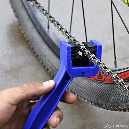 ALPENKOK Motorcycle Chain Brush, 3-Sided, O-Ring Safe, Reinforced PP Handle - size: 1 Count (Pack of 1)