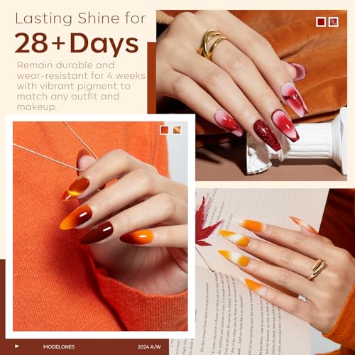 modelones Cat Eye Gel Nail Polish Set Changing 28Colors Primer & 3pcs Top Base Coat - color: 330CN21
