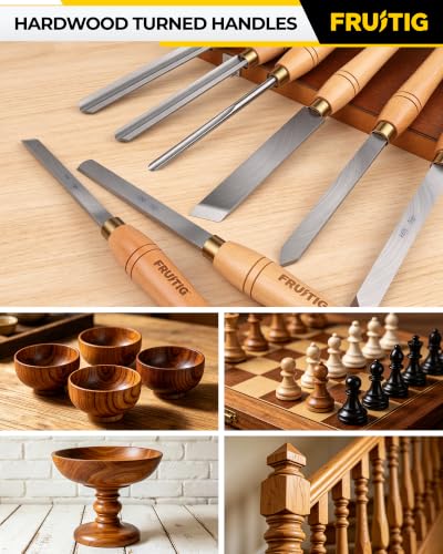 8pc Lathe Chisel Set, M2 HSS Wood Turning Tools for Beginners