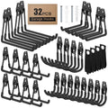 32-Pack Heavy Duty Wall Mount Garage Hooks - color: 32 Pack Black