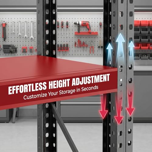 67" W Heavy Duty Garage Shelving, 6000 LBS Metal Storage Shelves with Anti-Fall Rails, 3-Tier Adjustable Storage Rack for Garage, Warehouse, Basement