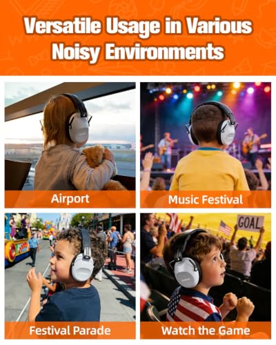 ZOHAN 032 Kids Noise Canceling Headphones - 25dB NRR Kids Ear Protection Earmuffs for School, Monster Jam, Fireworks, Travel, Air Show, Concert, Autism - Grey - color: 1pack - Grey
