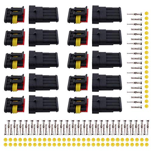 MUYI 10 Kits 4 Pin Way Electrical Connectors for 20-16 AWG Wire Cable 10A - style: 4pin connector(10 sets)
