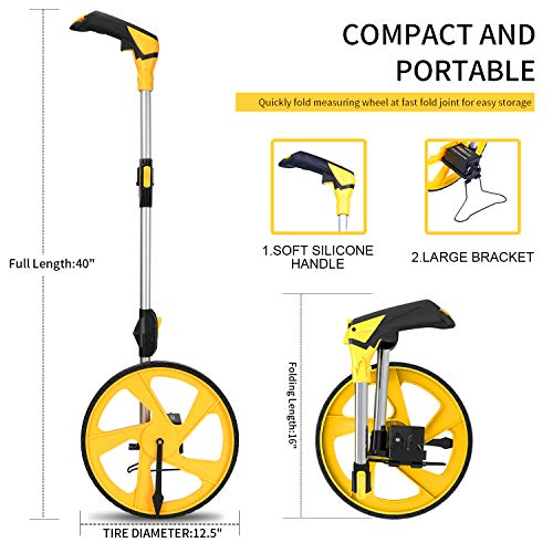 Zozen Measuring Wheel in Feet and Inches, Double Collapsible, Mechanical (Pack of 8) - size: 12Inch (Pack of 8)