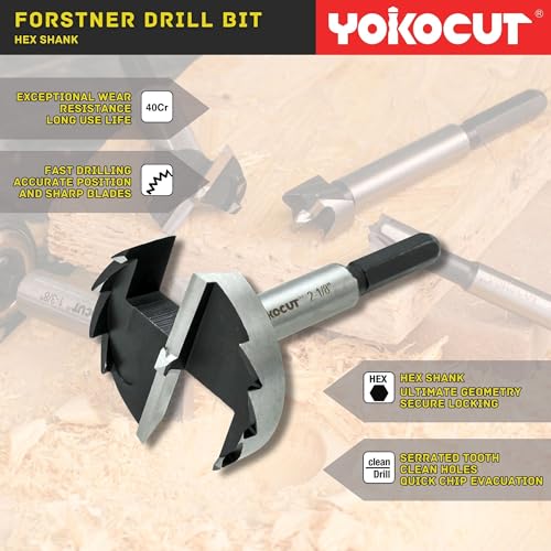 Forstner Bit Set 16Pcs Hex Shank, Wood Drill Bits Set with Multi Sided Shank, Forstner Bits for Woodworking - style: 16PCS Forstner Bits Set