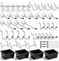 Pegboard Hooks with Bins, Peg Locks, for Organizing Various Tools, 117 PCS, 60 of Which are Locks - style: 117PCS