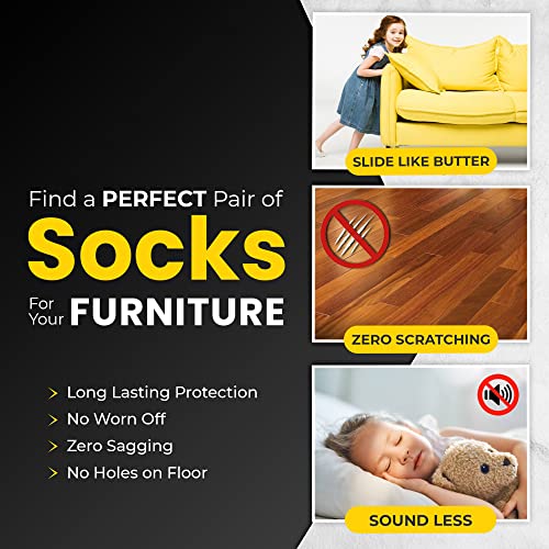 Chair Leg Socks 16/24/32 Pcs Black Furniture Leg Covers Floor - color: Black, size: 32 Pcs